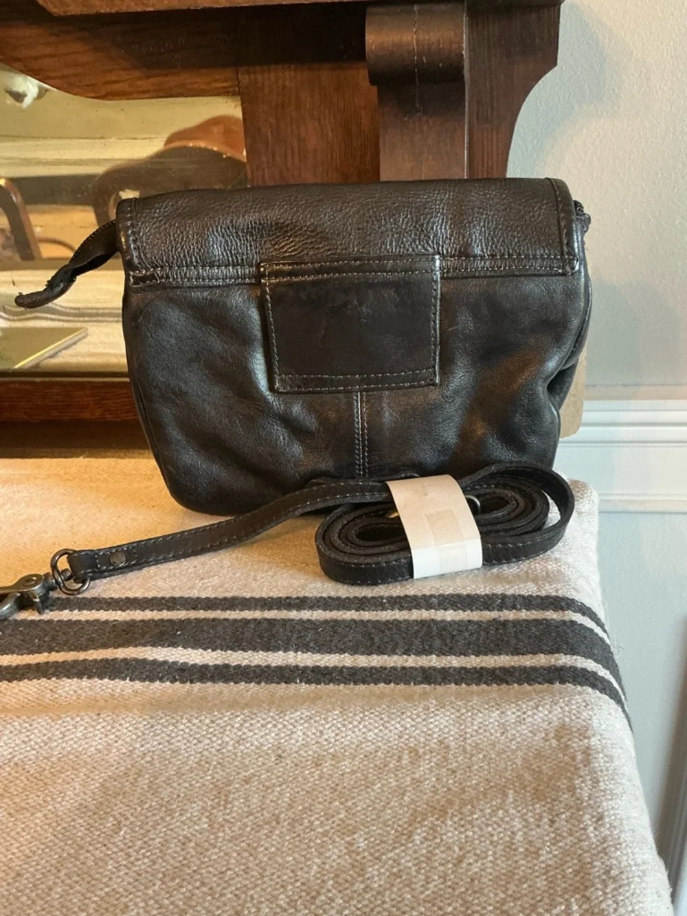 NWT Bed Stu Leather Ziggy Clutch Crossbody Belt Bag Black DD Retail $185